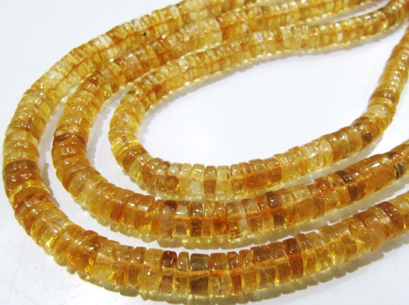 ON SALE Natural Citrine Tyre Shape Rondelle Plain Smooth  Beads