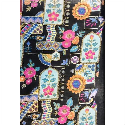 Embroidery Work With Digital Printed Fabric