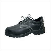 Pvc Safety Shoes - Synthetic Leather Upper, Pvc Sole | Steel Toe Cap, Heat Resistance Upto 120â°c, Black Color, Lace Style, Male Unisex Size 6-10
