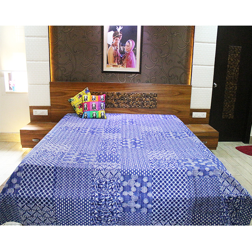 Indigo Dye Handmade Kantha Quilt