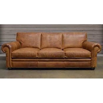 Wrought Iron 3 Seater Leather Sofa