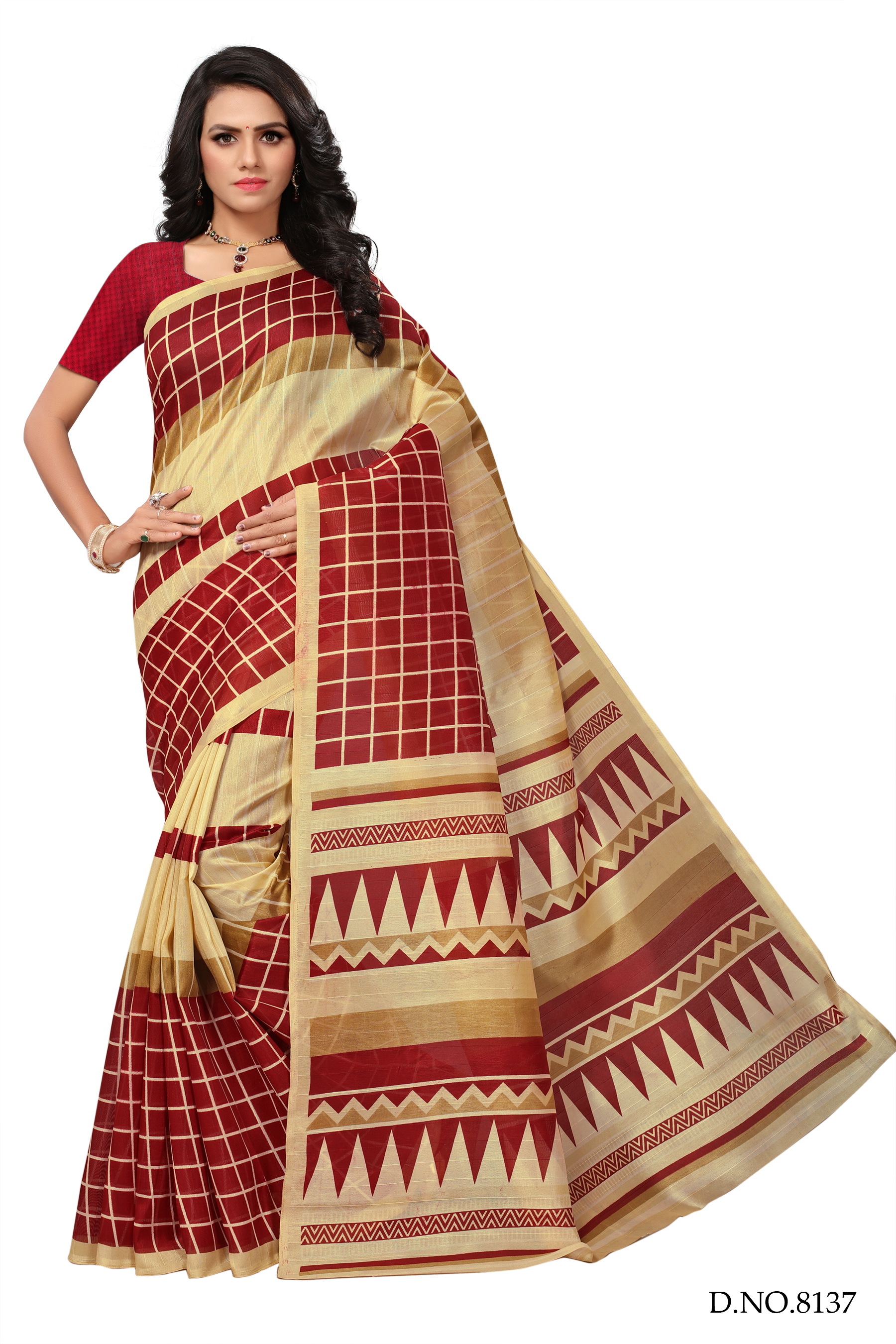 Pink Printed  Sarees
