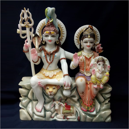 White Shiv Parvati Murti