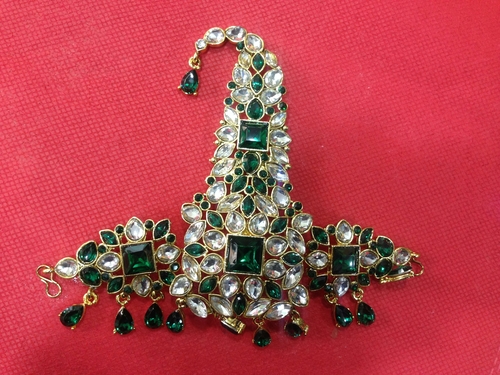 Designer Sarpech - Polished Metal Finish | Elegant Wedding Accessory for Traditional Attire