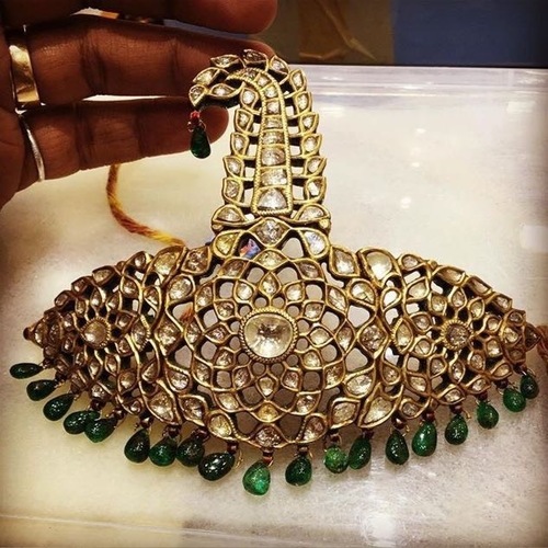 Turban Sarpech - Polished Metal Sarpech | Ideal for Weddings, Exquisite Design to Elevate Traditional Elegance