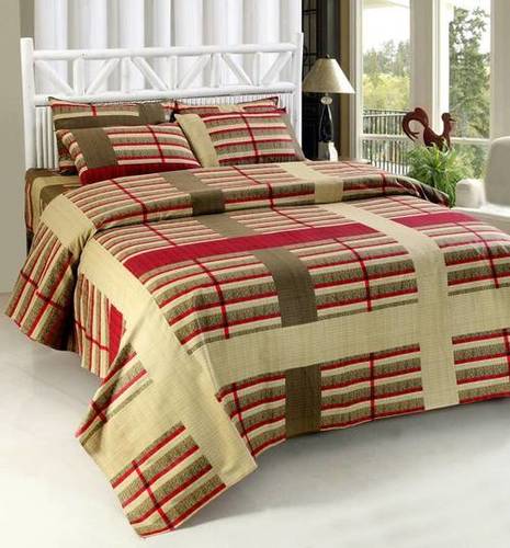 Avnoor 100% Pure Casement Cotton Double Bed Sheet With 2 Zip Pillow Cover Length: 90 Inch (In)