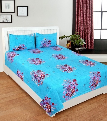 Avnoor 100% Pure Casement Cotton Double Bed Sheet with 2 Zip Pillow Cover