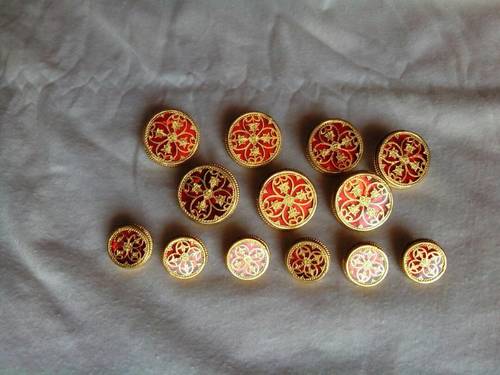 Logo Button for Wedding Sherwani - Metal, Round, Snap Button | Elegant Plated Design with Unique Flatback Style for Enhanced Visual Appeal