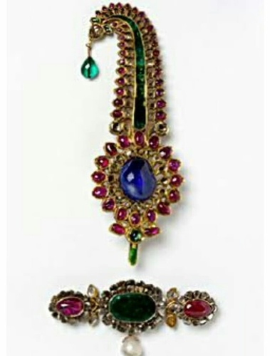 Sarpech - Metal, For Wedding Use, Polished Finish | Customized Color, Ideal for Decorative Safa Adornment