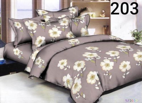 Silver Flower Cotton Double Bed Sheet