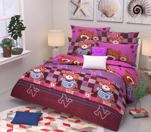 3D Double Bedsheet - Polyester, Queen Size 90 Inch | Vibrant Design, Soft Texture, Ideal for Modern Bedrooms