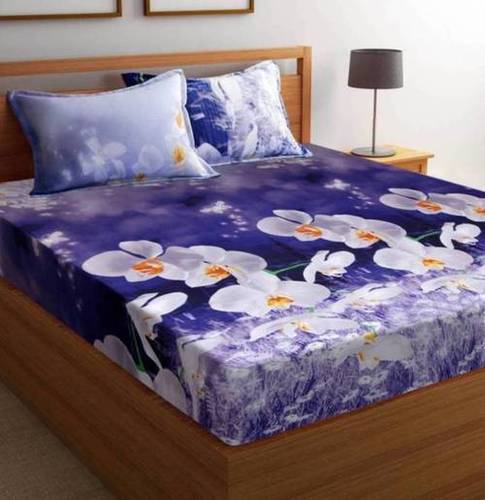 Super Soft Glace Cotton Double Bedsheet - Polyester Material, Queen Size 90x108 inches | Luxurious Comfort, Elegant Design, Durable Fabric