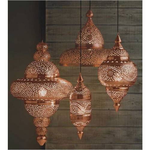 Antique Copper Decorative Moroccan Lantern For Ceiling