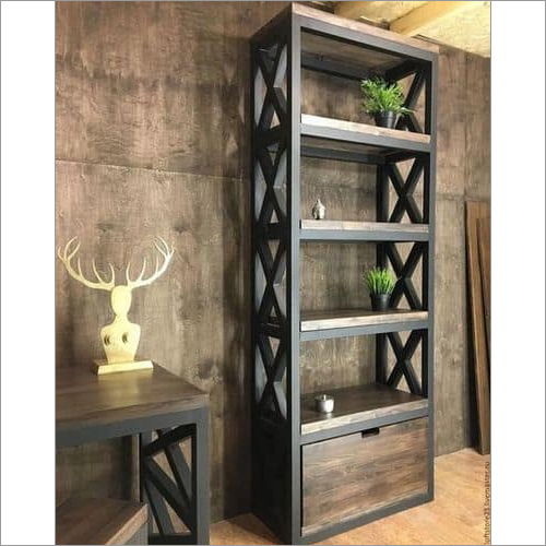 Iron Book Shelf With Draw