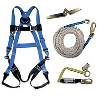 Fall Protection Equipment - Galvanized Steel | Blue And White Male Rescue Gear