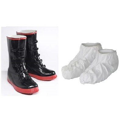 Black And White Industrial Long Safety Boot