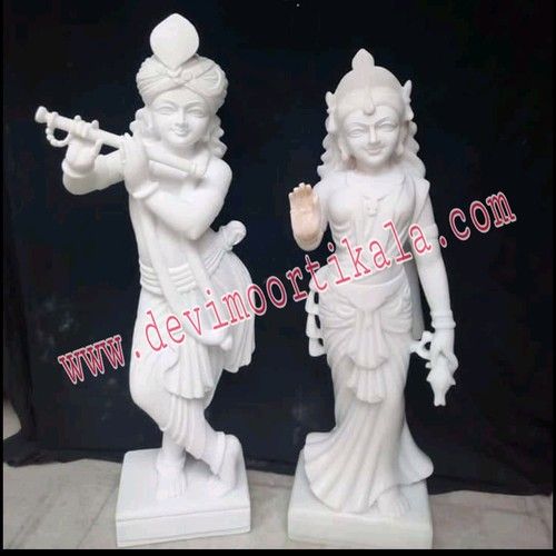 White Marble Radha Krishna Statue