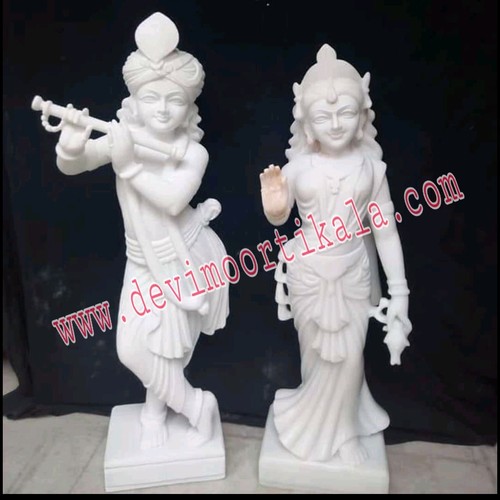 White Marble Radha Krishna statue