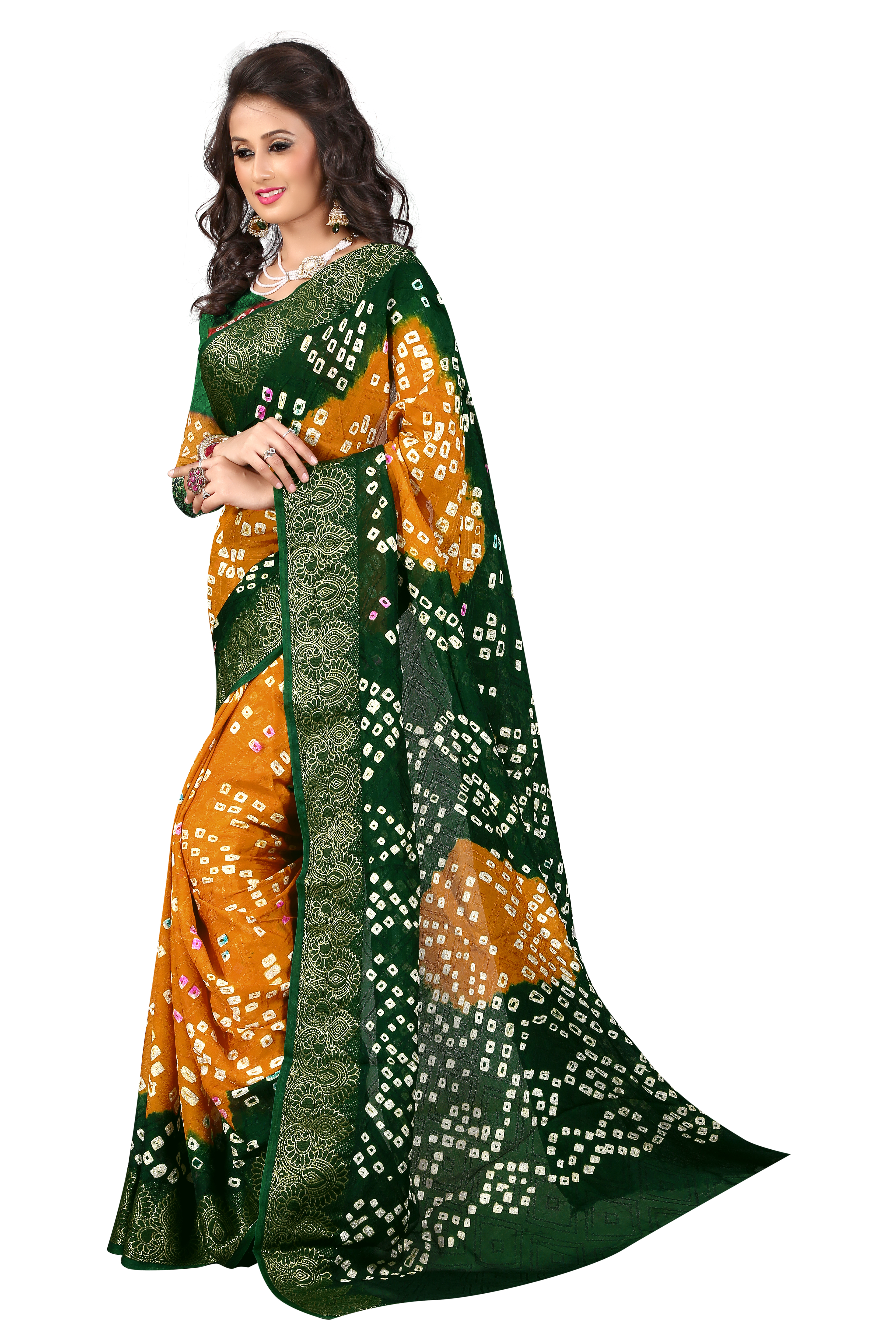 Designer Bandhani cotton Saree