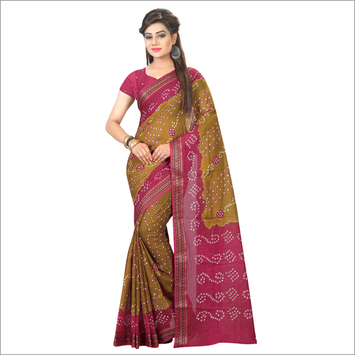 Fancy Designer Cotton Bandhani Saree