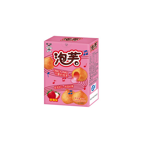 60g Want Want Puff (Strawberry Flavor) - Pink Box, Crispy Texture, Sweet Strawberry Portable Snack