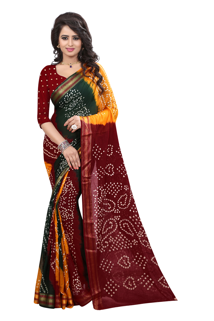 Fancy Designer Bandhani Printed Saree