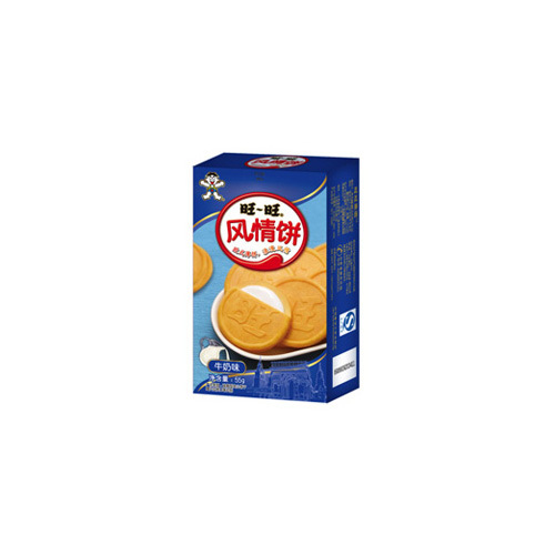 55g Want Want Breezy French Wafer (Milk Flavor) - Wheat Flour, Sugar, Milk | Crispy, Light, Convenient Box Packaging