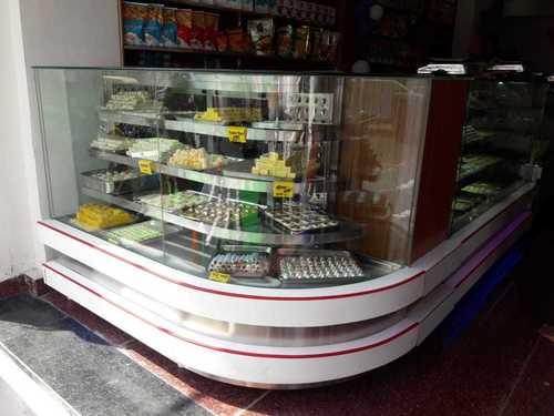 L shape sweet display counter