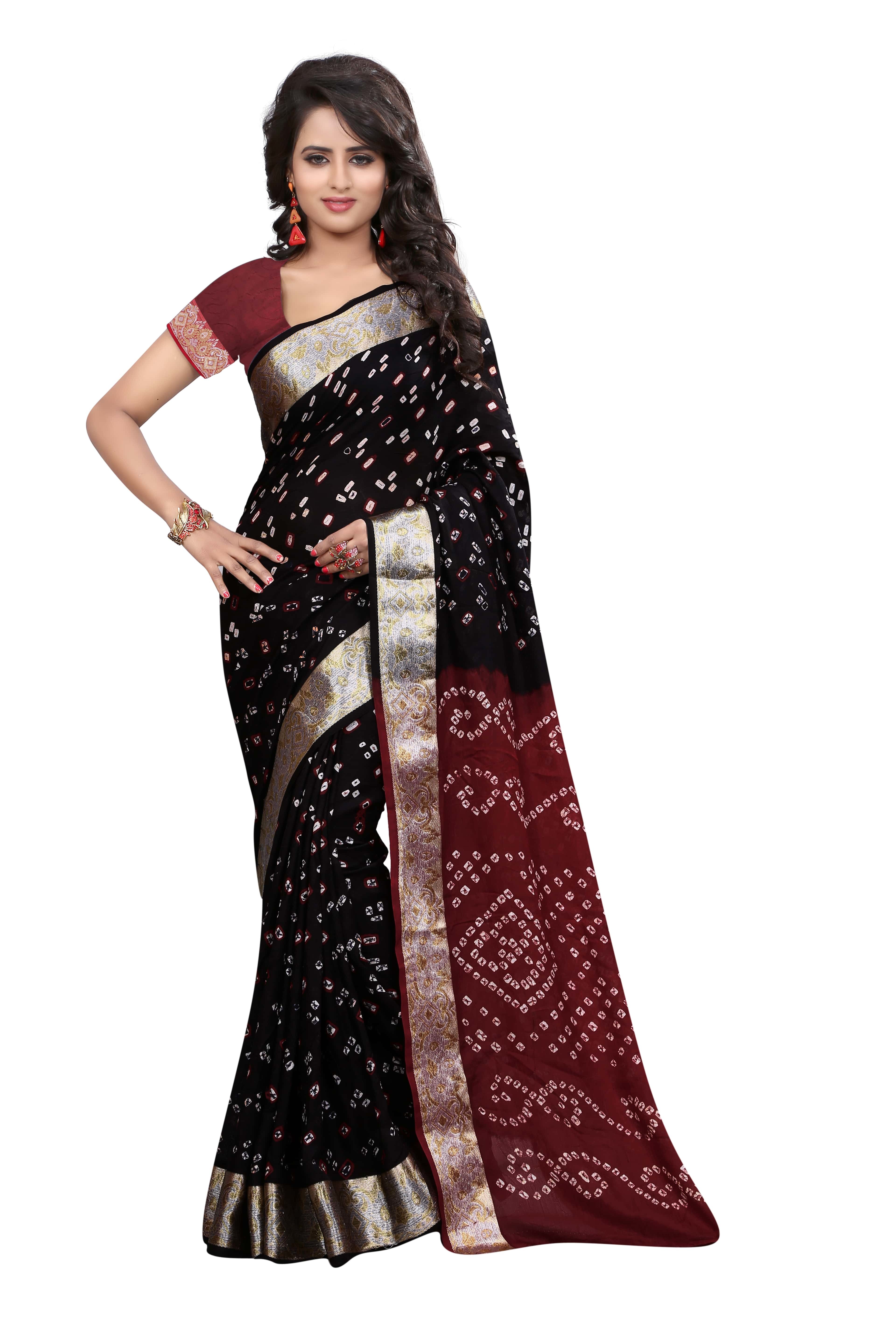 Bandhani Print Cotton saree