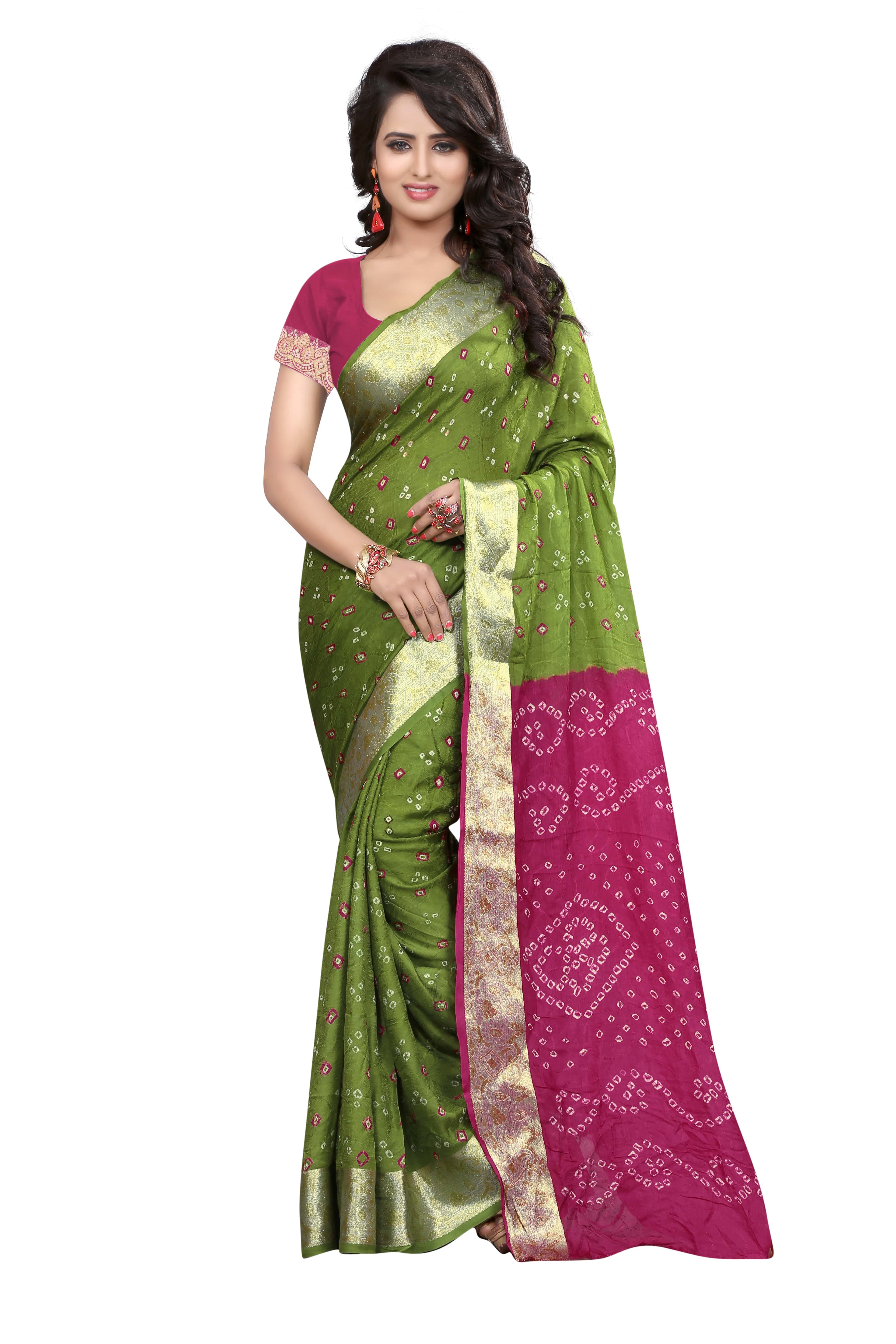 Bandhani Print Cotton saree