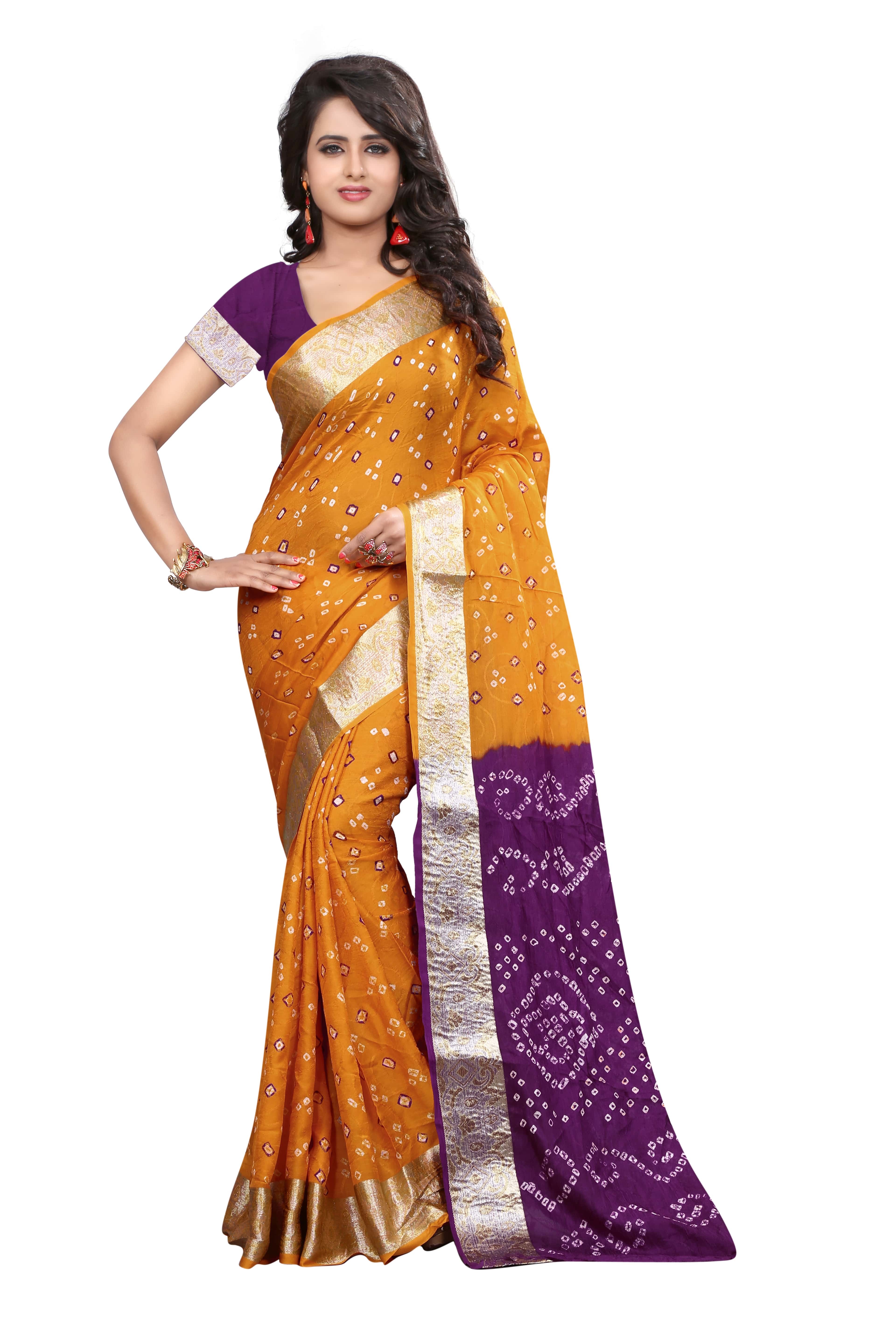 Bandhani Print Cotton saree