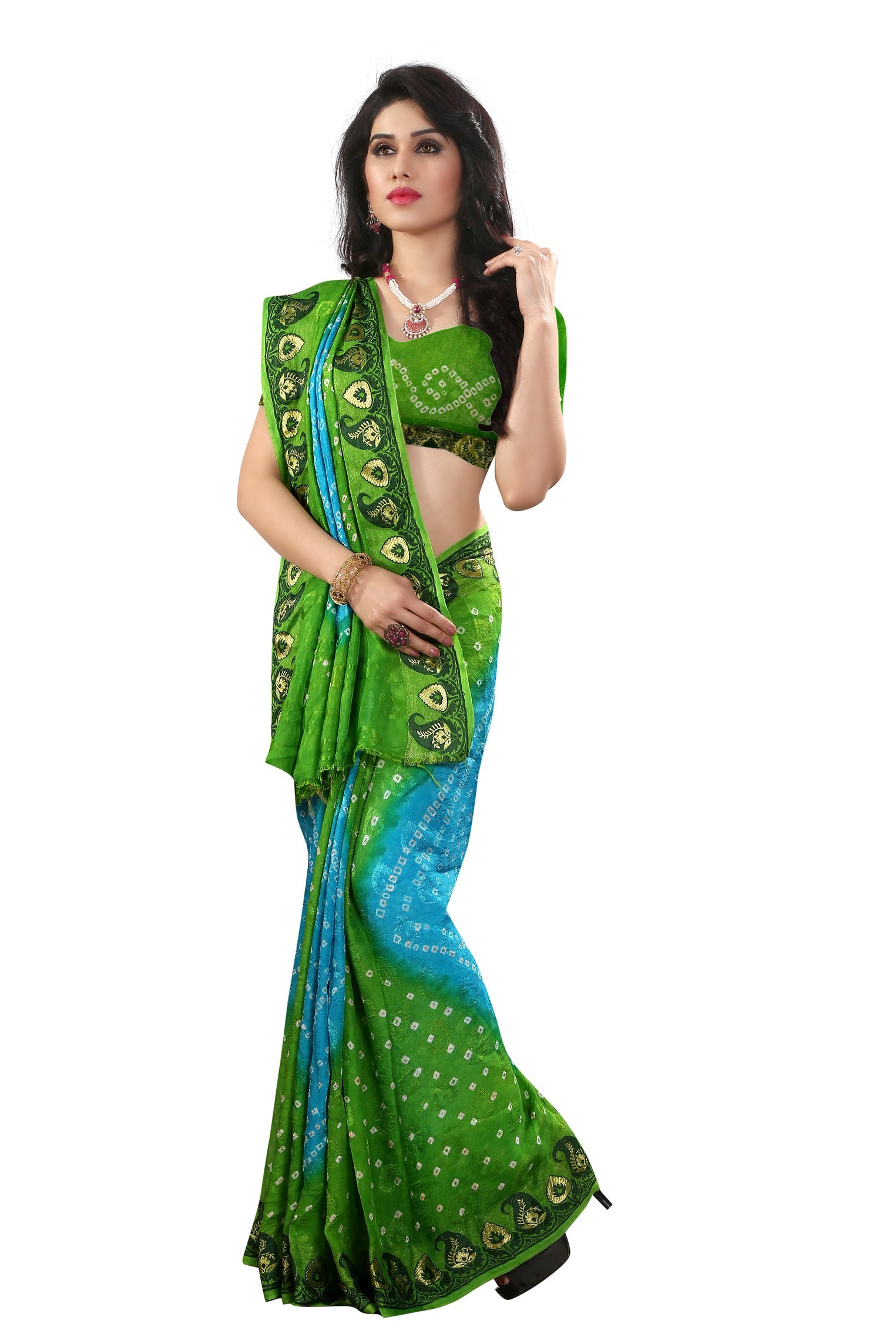 Bandhani Print Cotton saree