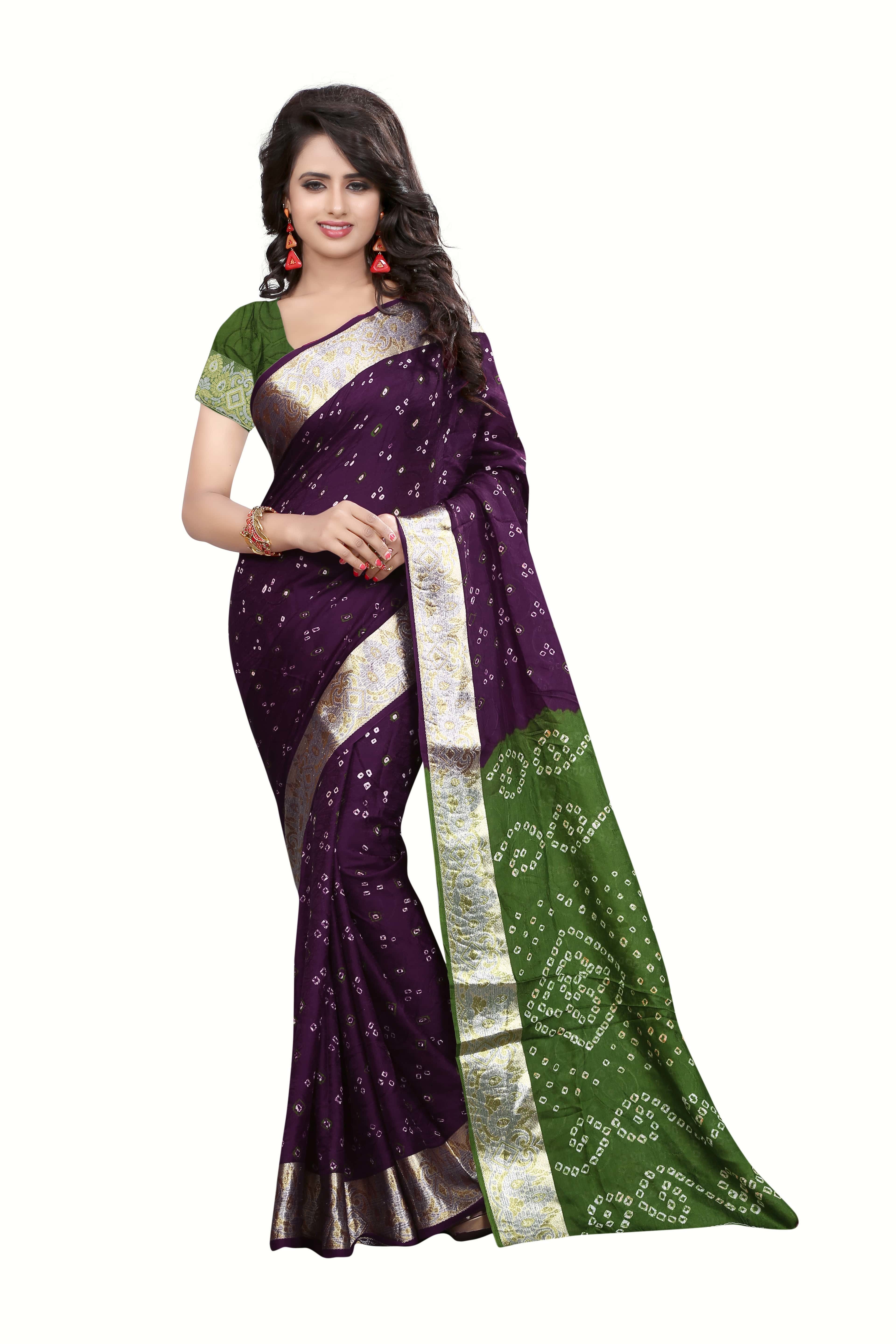 Bandhani Print Cotton saree