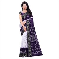 Blue Bandhani Printed Saree