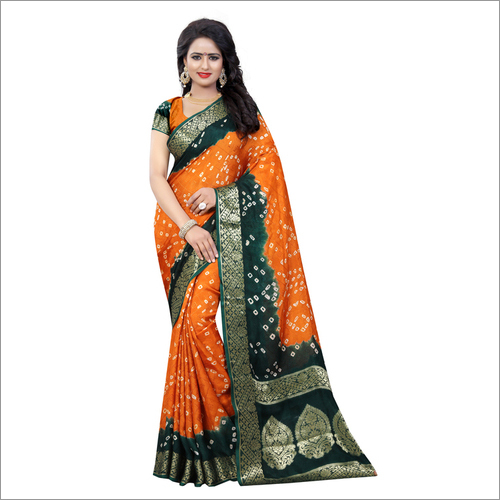Bandhani Printed Silk Saree