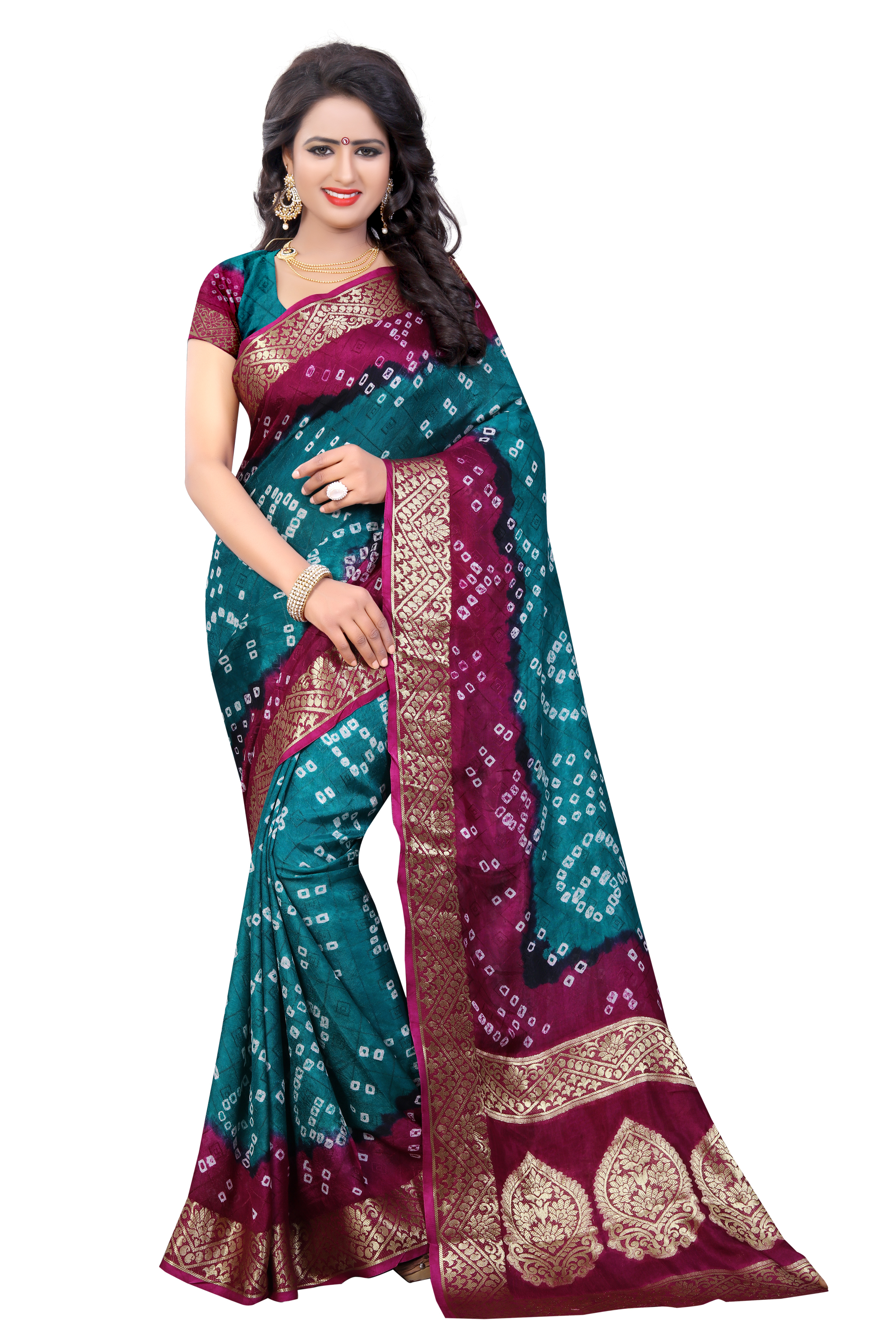 Bandhani Printed Silk Saree