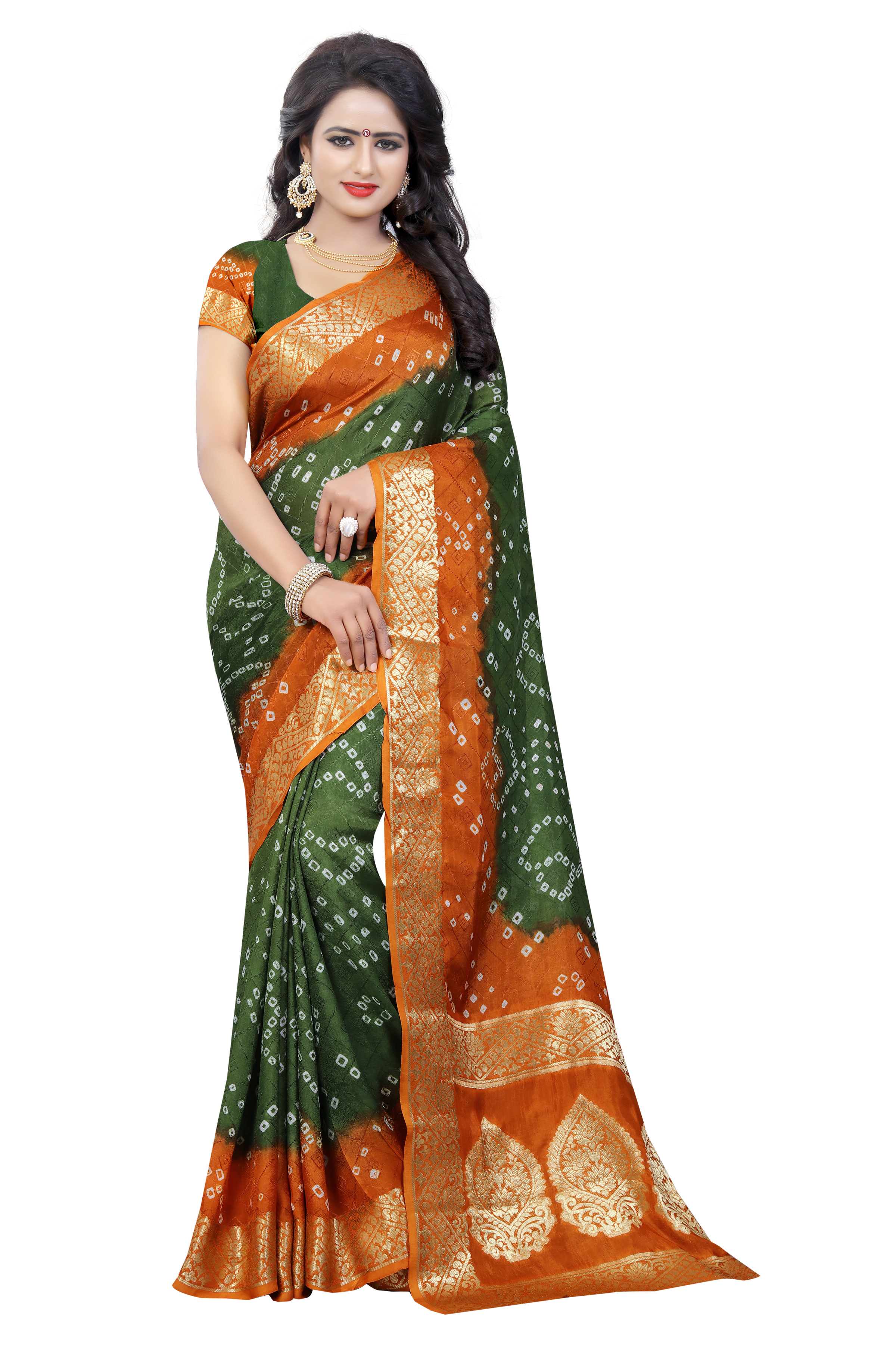Bandhani Printed Silk Saree