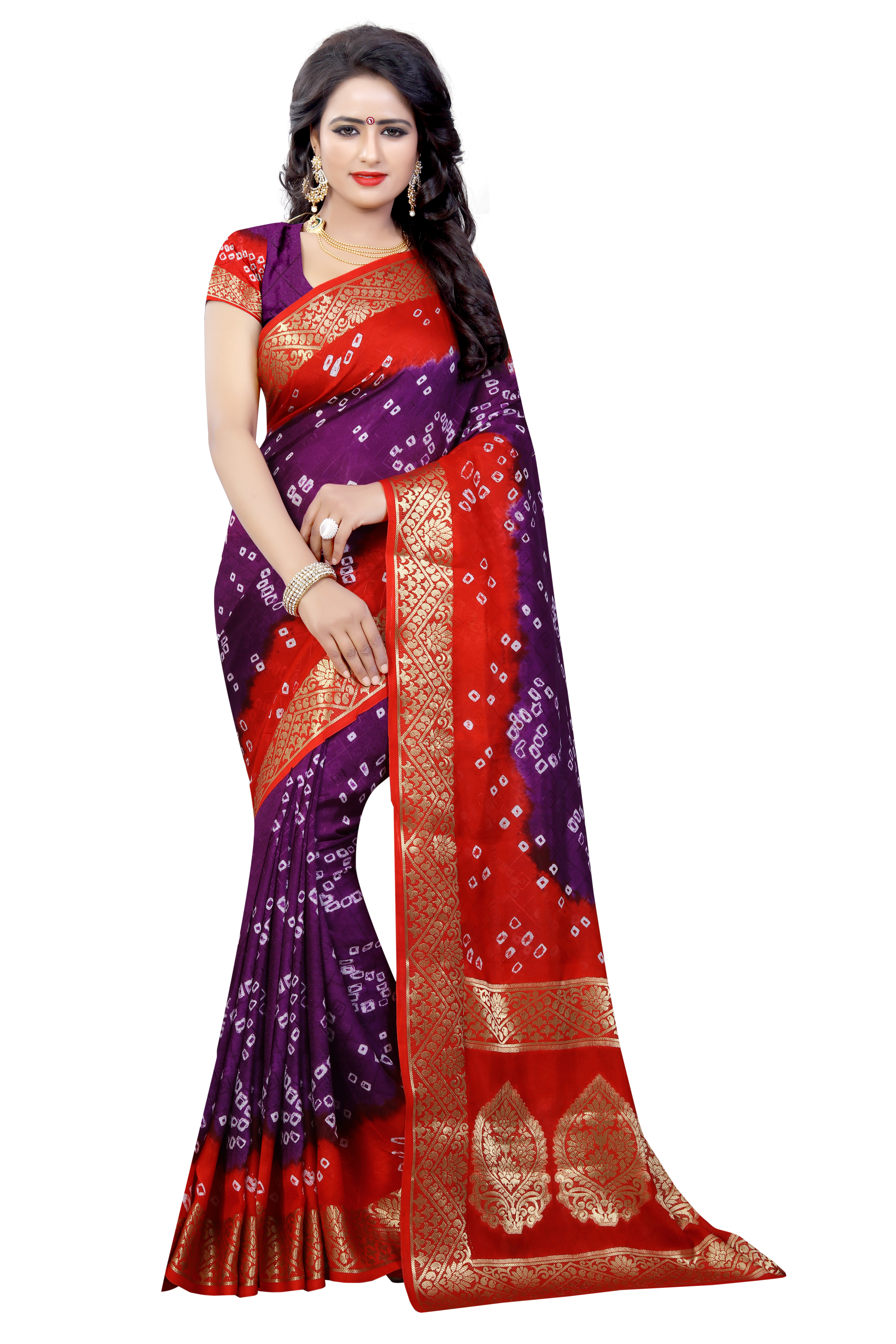 Bandhani Printed Silk Saree