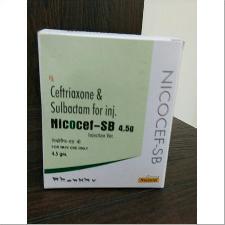  Ceftriaxone sulbactum 4.5Gm Inj Nicocef-Sb सामग्री: जानवरों का अर्क