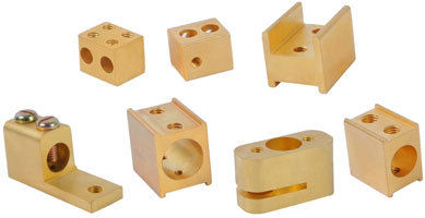 Brass Switchgear Parts - 2-5 Inch Size, Golden Color | CNC Machined with Painted Surface Treatment