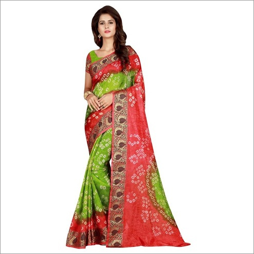 Bandhani Printed Silk Saree