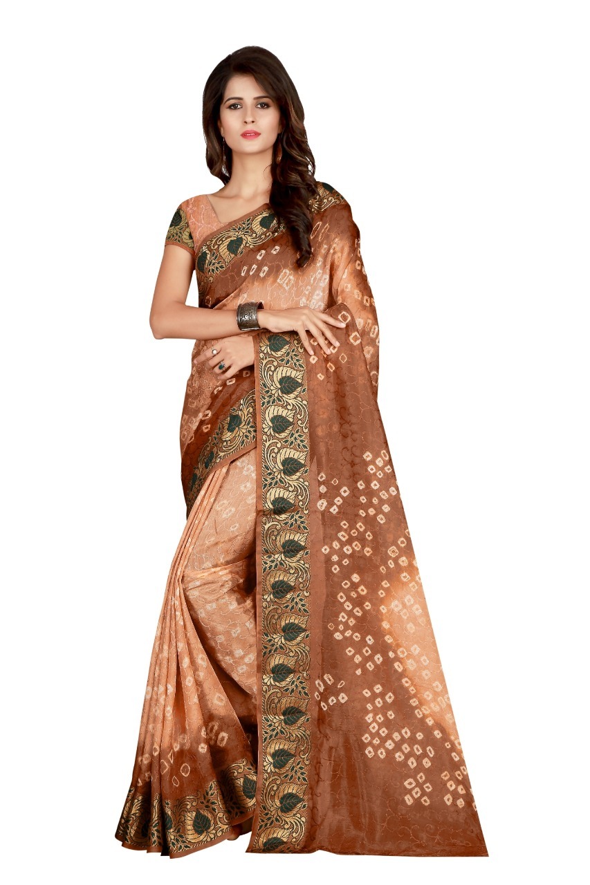 Bandhani Printed Silk Saree