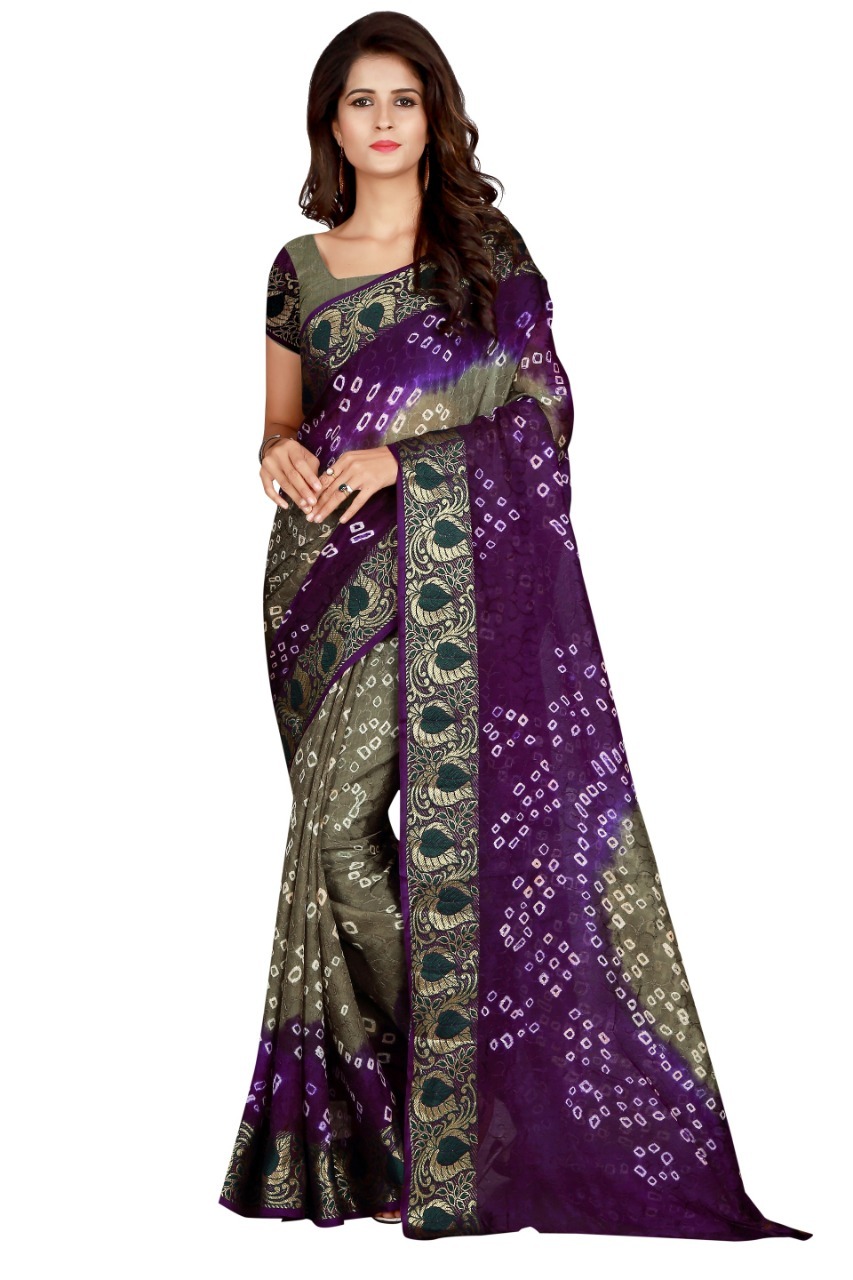 Bandhani Printed Silk Saree