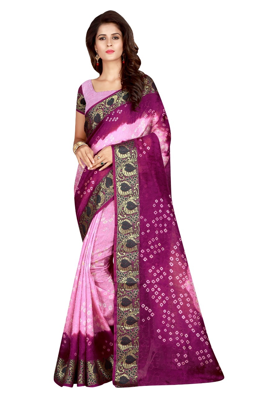 Bandhani Printed Silk Saree
