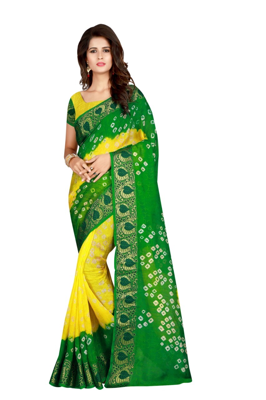 Bandhani Printed Silk Saree