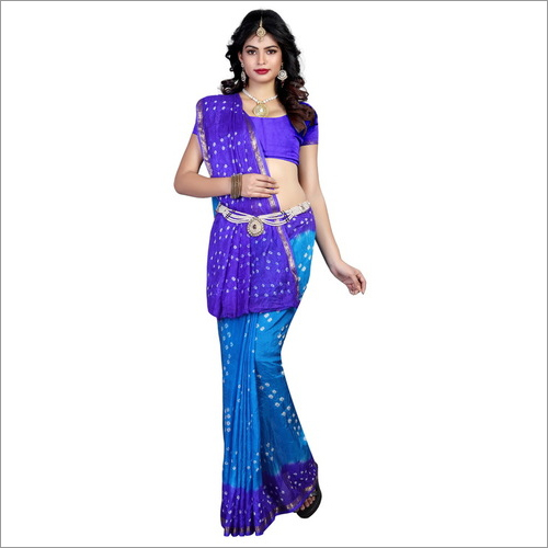 Printed Bandhani Silk Saree
