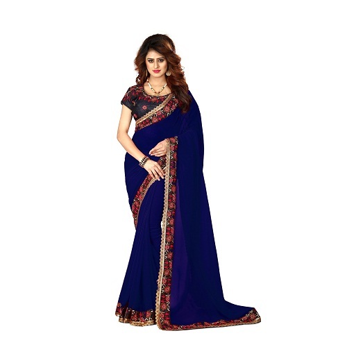 Blooming Georgette Saree with big borger