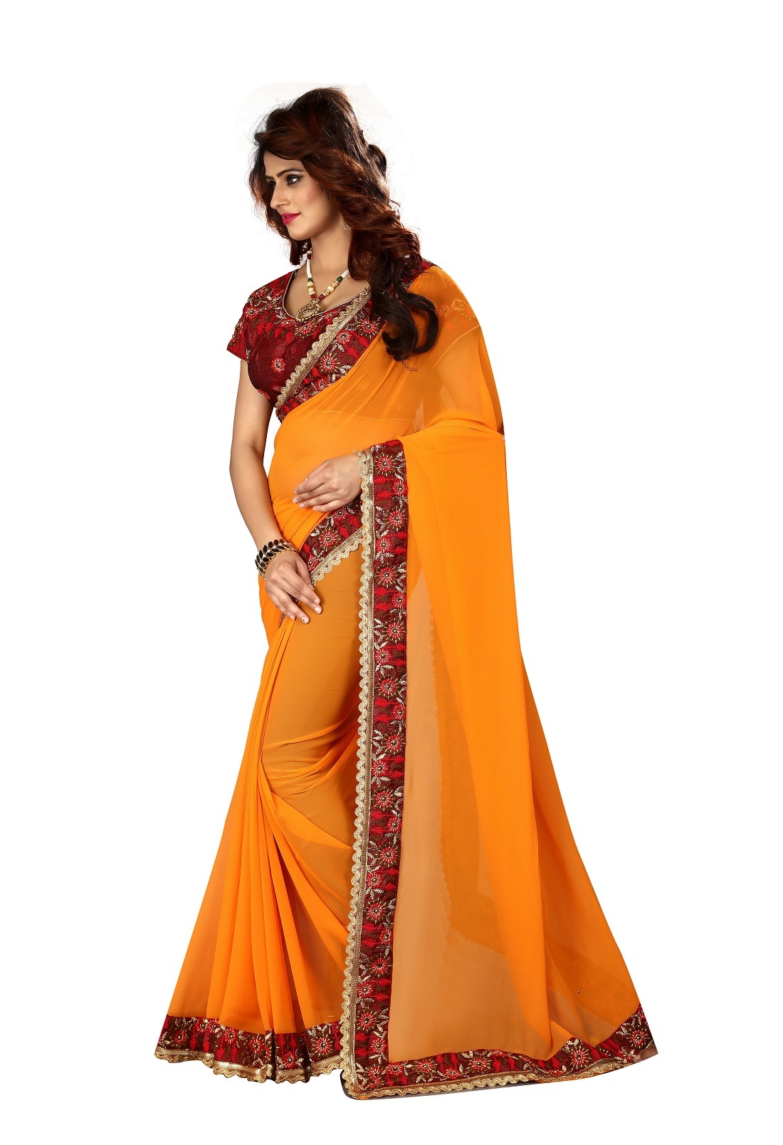 Blooming Georgette Saree with big borger