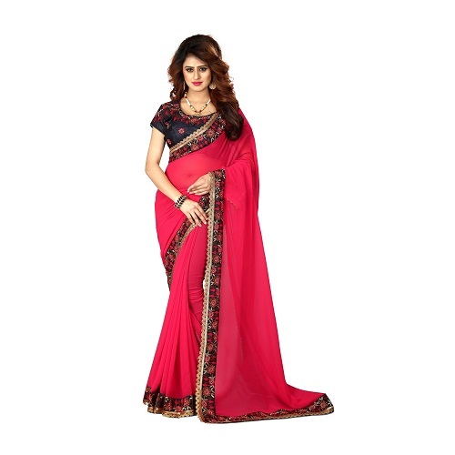 Blooming Georgette Saree with big borger