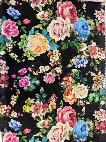 Digital Printed Fabric - Silk 140cm Width 150gsm, Floral Design, Vibrant Prints, Elegant Look